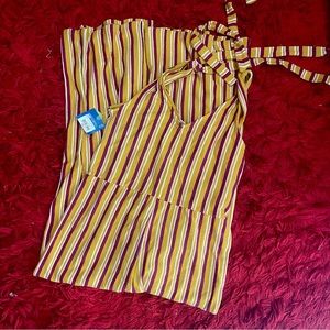 Yellow and Wine color Jumpsuit